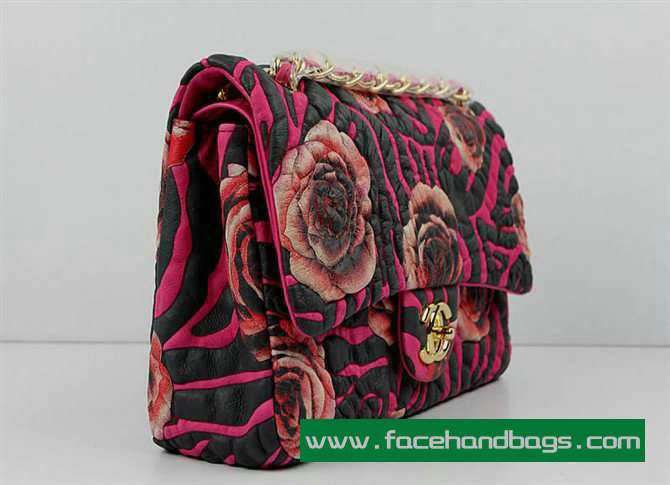 Chanel 2.55 Rose Handbag 50135 Gold Hardware-Rose Red - Click Image to Close